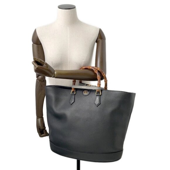 GUCCI Diana 2WAY Tote Bag Size Large Leather Black 746270 - Picture 5 of 16